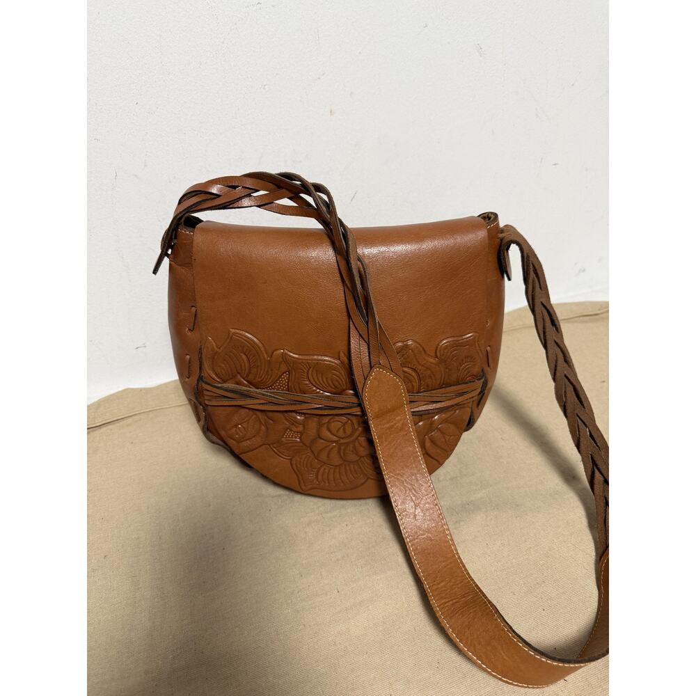 Patricia Nash Crossbody Bag Womens Medium Brown Tooled Leather Floral Western